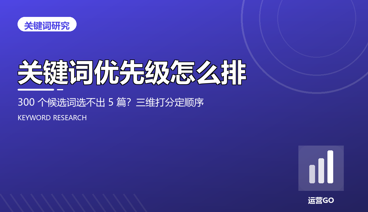 关键词优先级怎么排:300 个候选词选不出 5 篇?三维打分定顺序